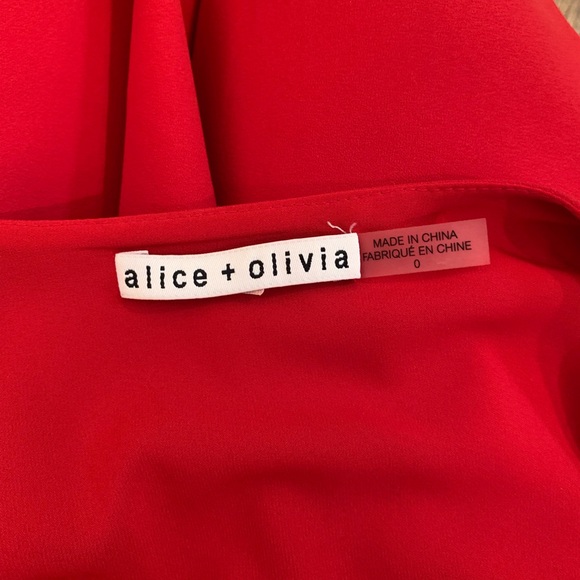 Alice +Olivia Red Cocktail Dress with Bell Cuffs - Picture 3 of 3